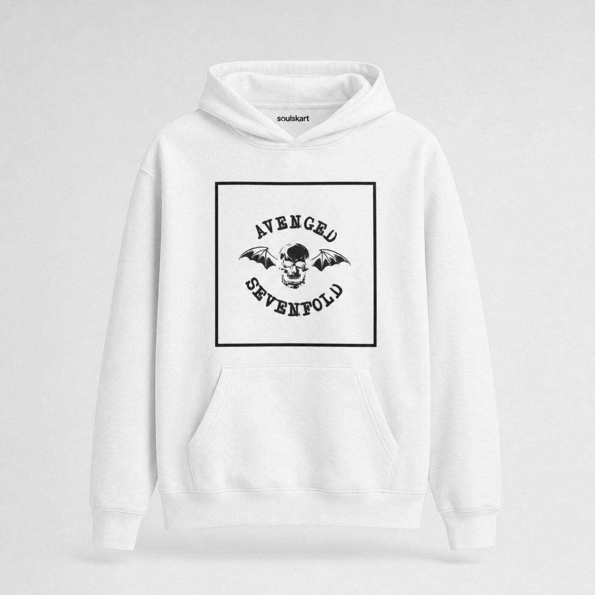 Avenged Sevenfold Unisex White Hoodie — front view