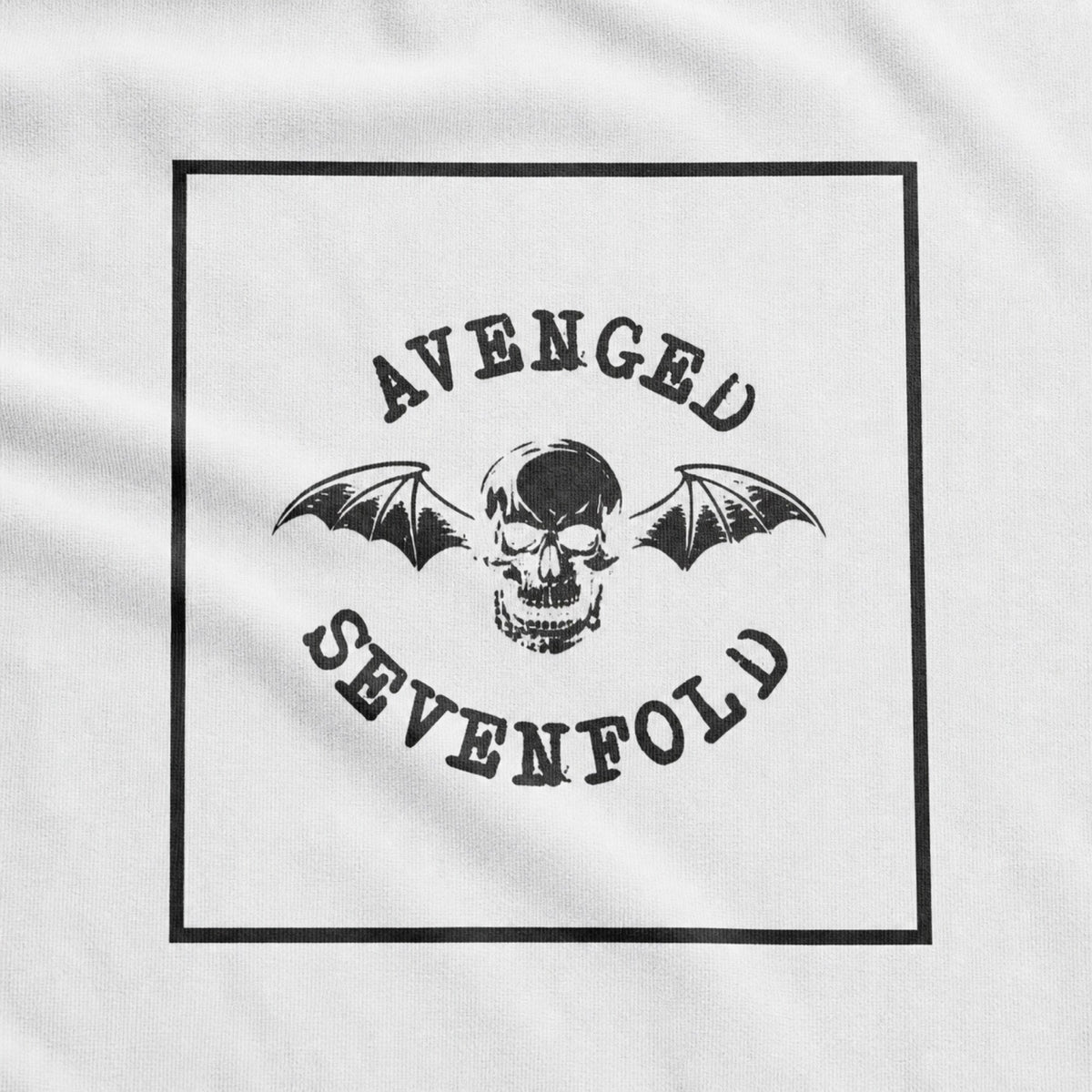 Avenged Sevenfold Unisex White Hoodie — print detail close-up