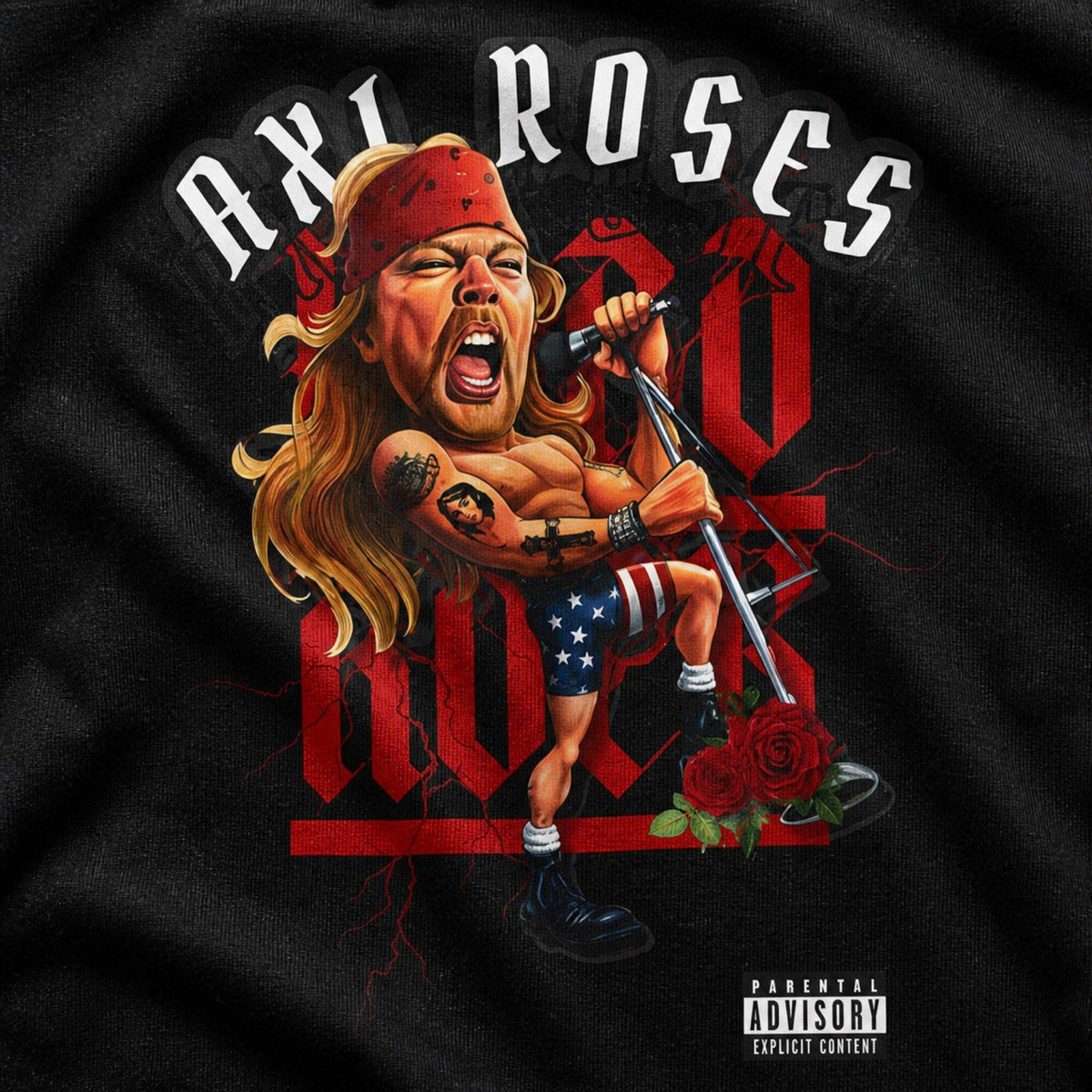 Axl Rose Guns N' Roses Graphic T-Shirt — print detail close-up