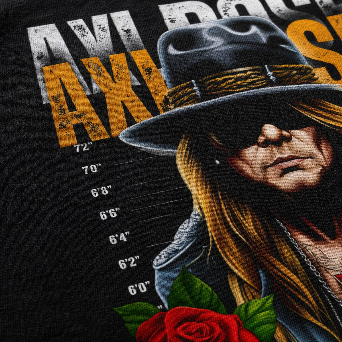Axl Rose Vintage Rock Tee — print detail close-up