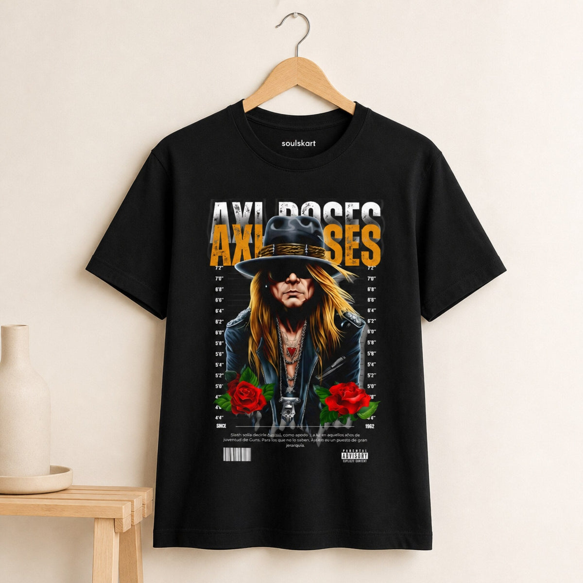 Axl Rose Vintage Rock Tee — on hanger