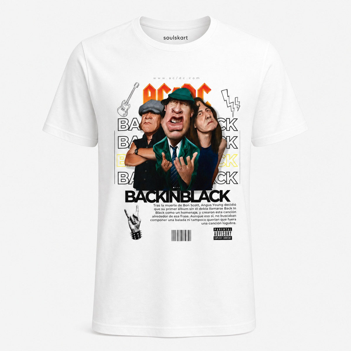Back in Black ACDC Graphic T-Shirt — front view
