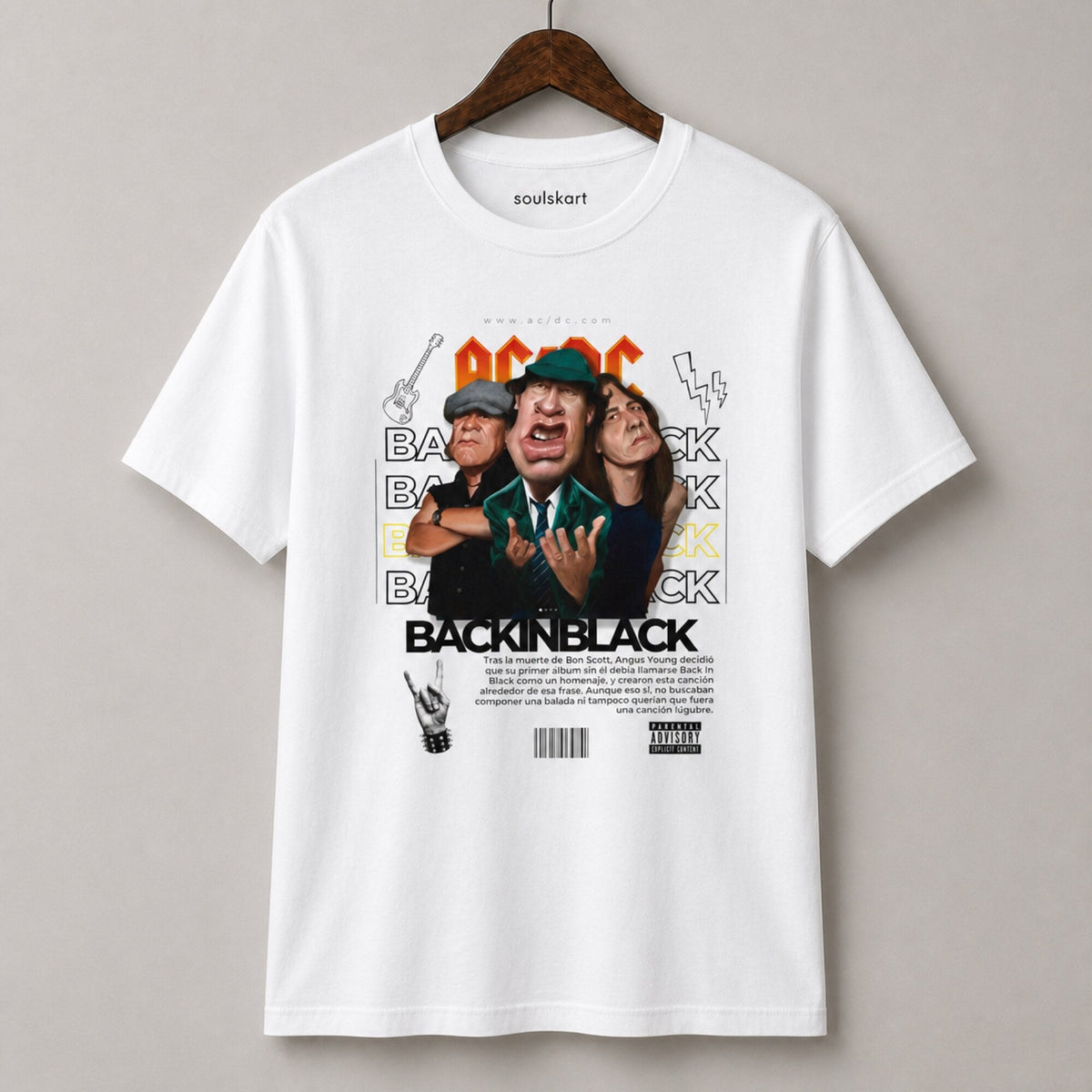 Back in Black ACDC Graphic T-Shirt — on hanger