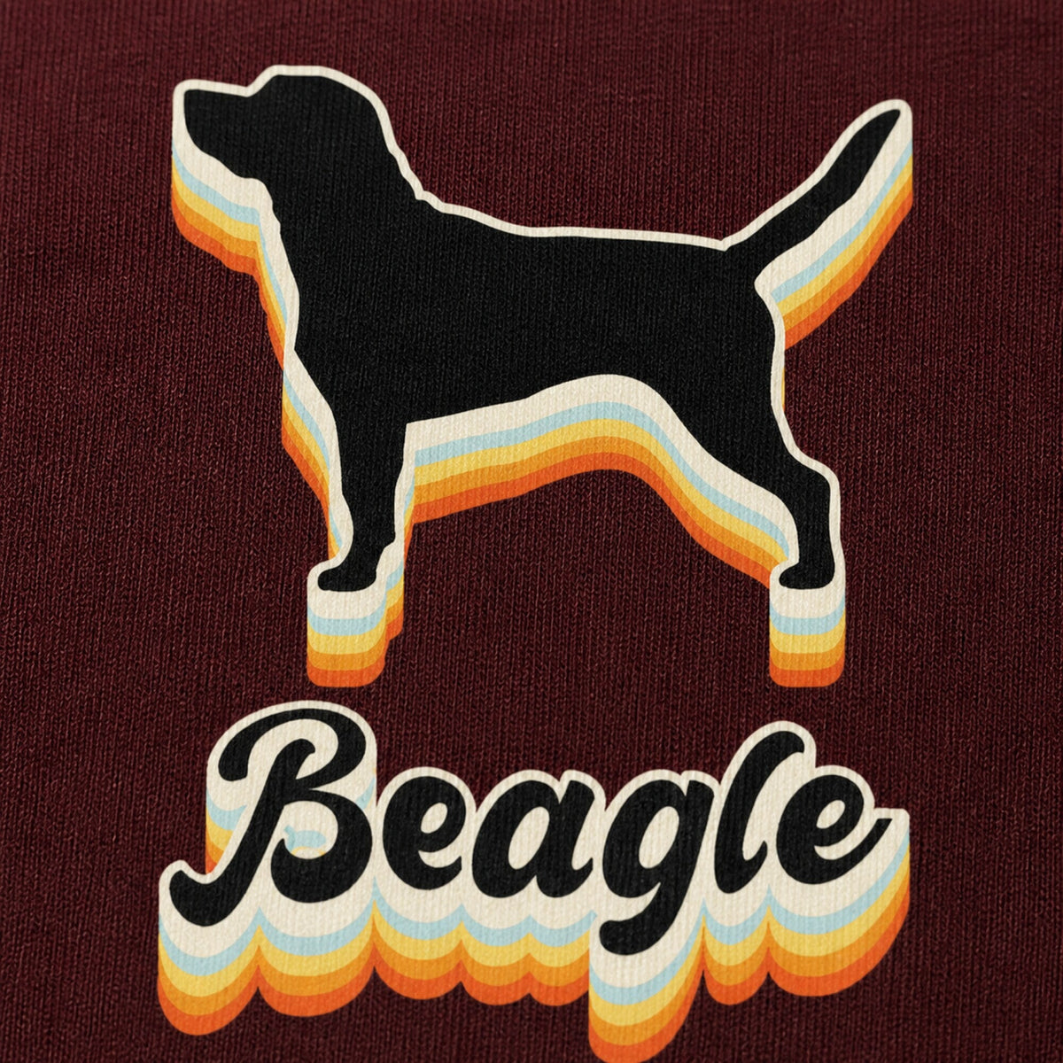 Beagle Buddy Unisex Printed T-Shirt — print detail close-up