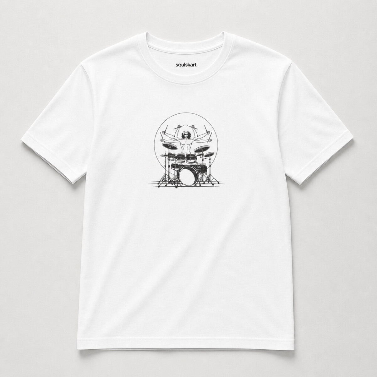 Beat It! Unisex Drummer Tee — front view