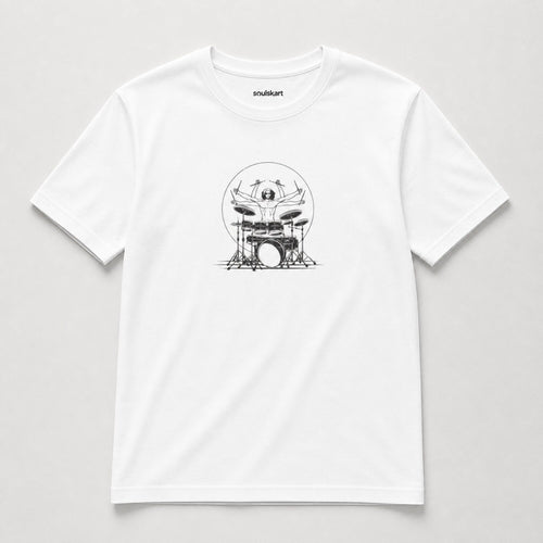 Beat It! Unisex Drummer Tee — front view