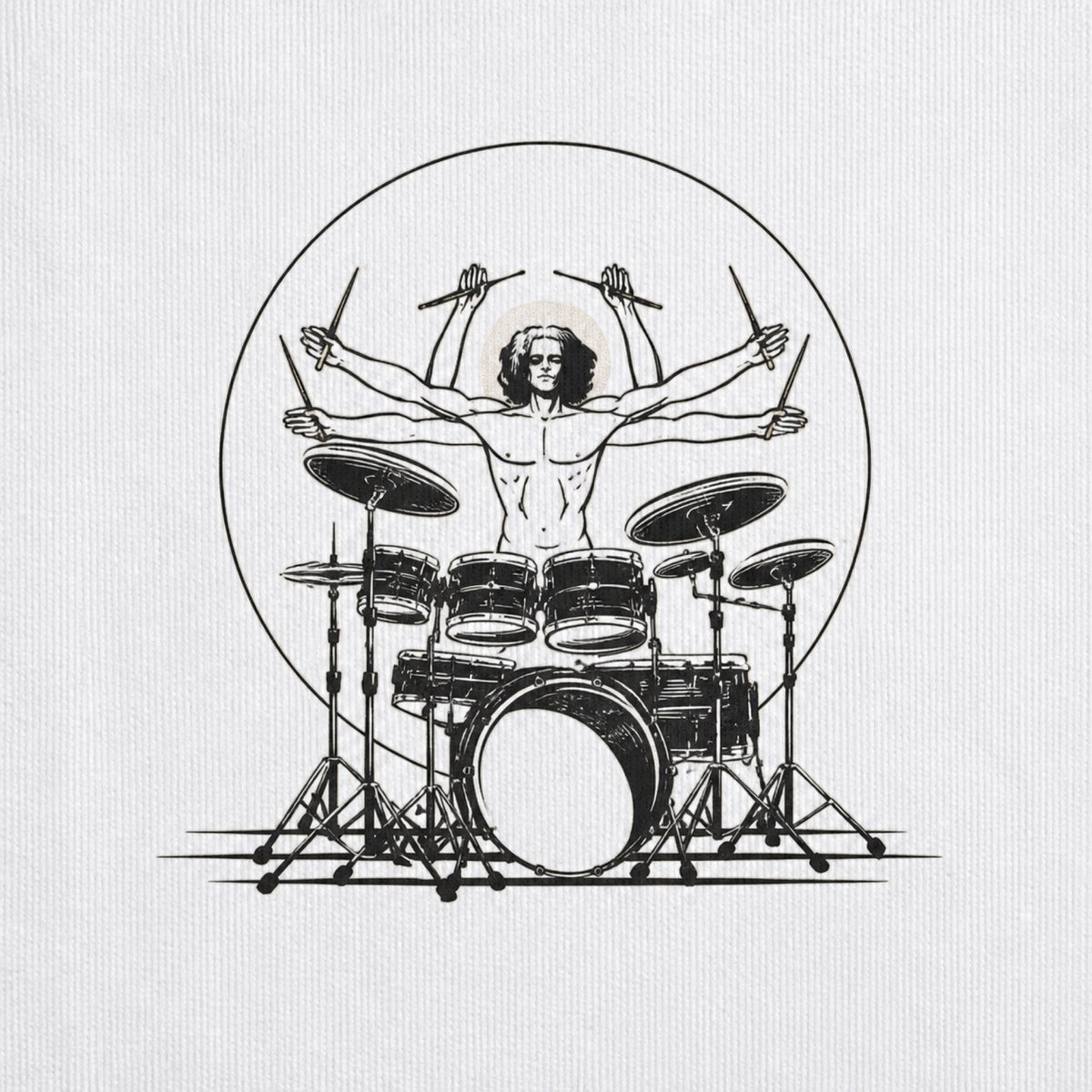 Beat It! Unisex Drummer Tee — print detail close-up