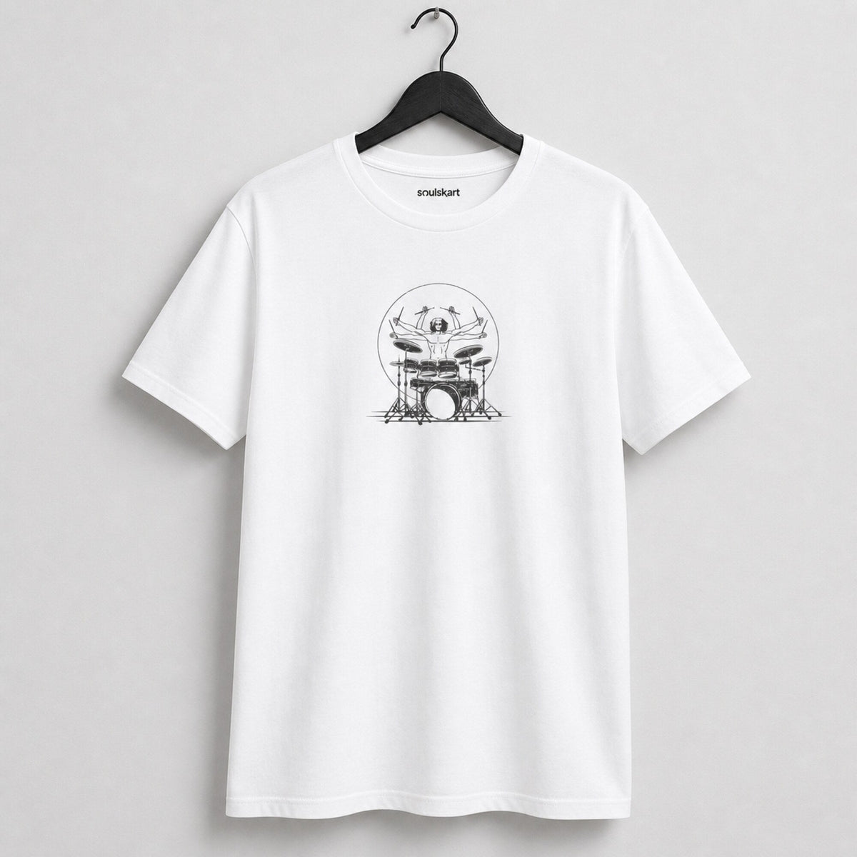 Beat It! Unisex Drummer Tee — on hanger