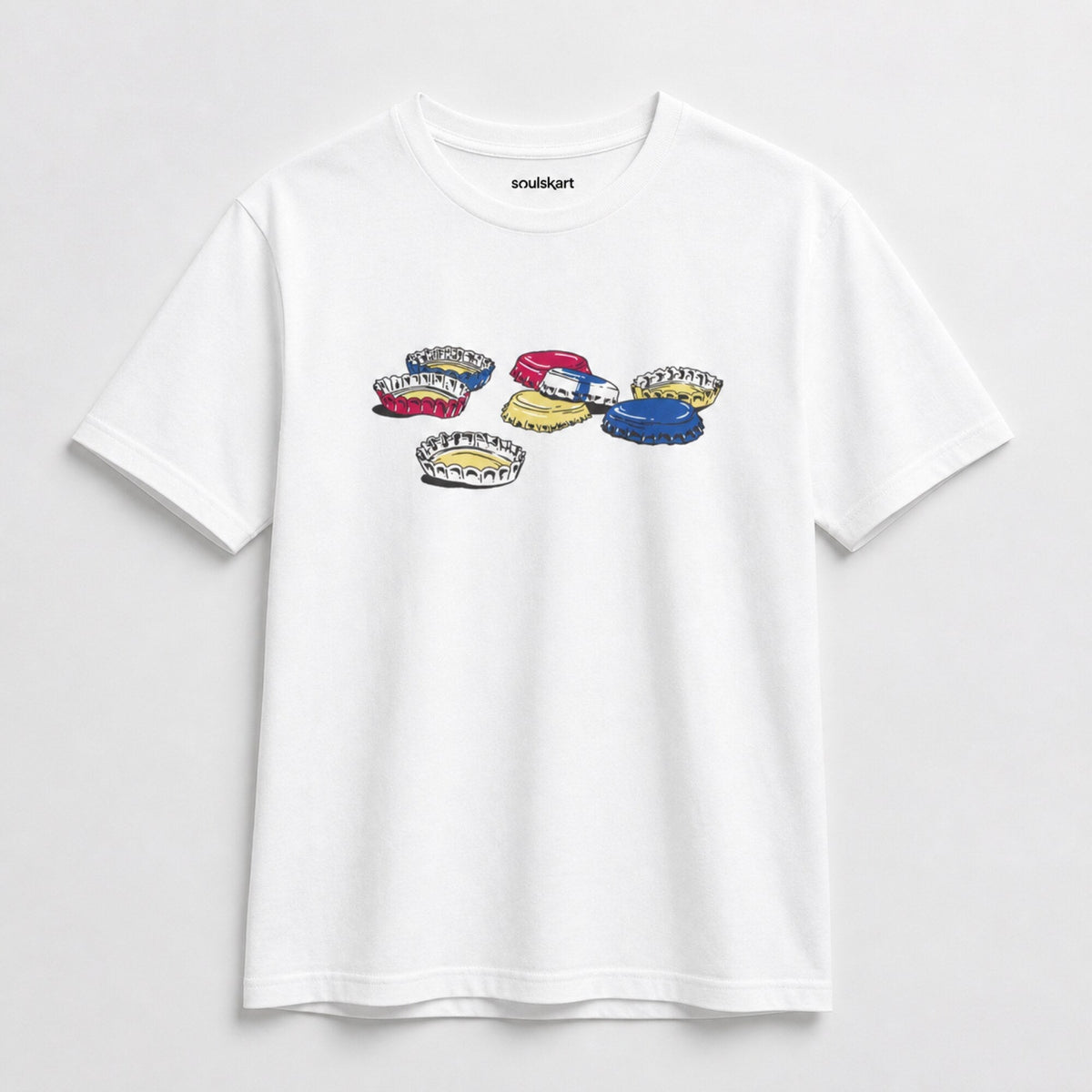 Beer Caps Funny Unisex T-Shirt — front view