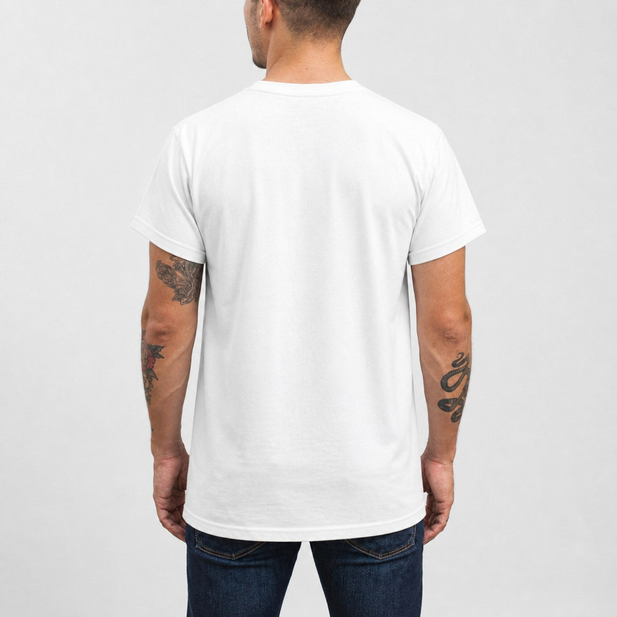 Beer Caps Funny Unisex T-Shirt — worn on model, back