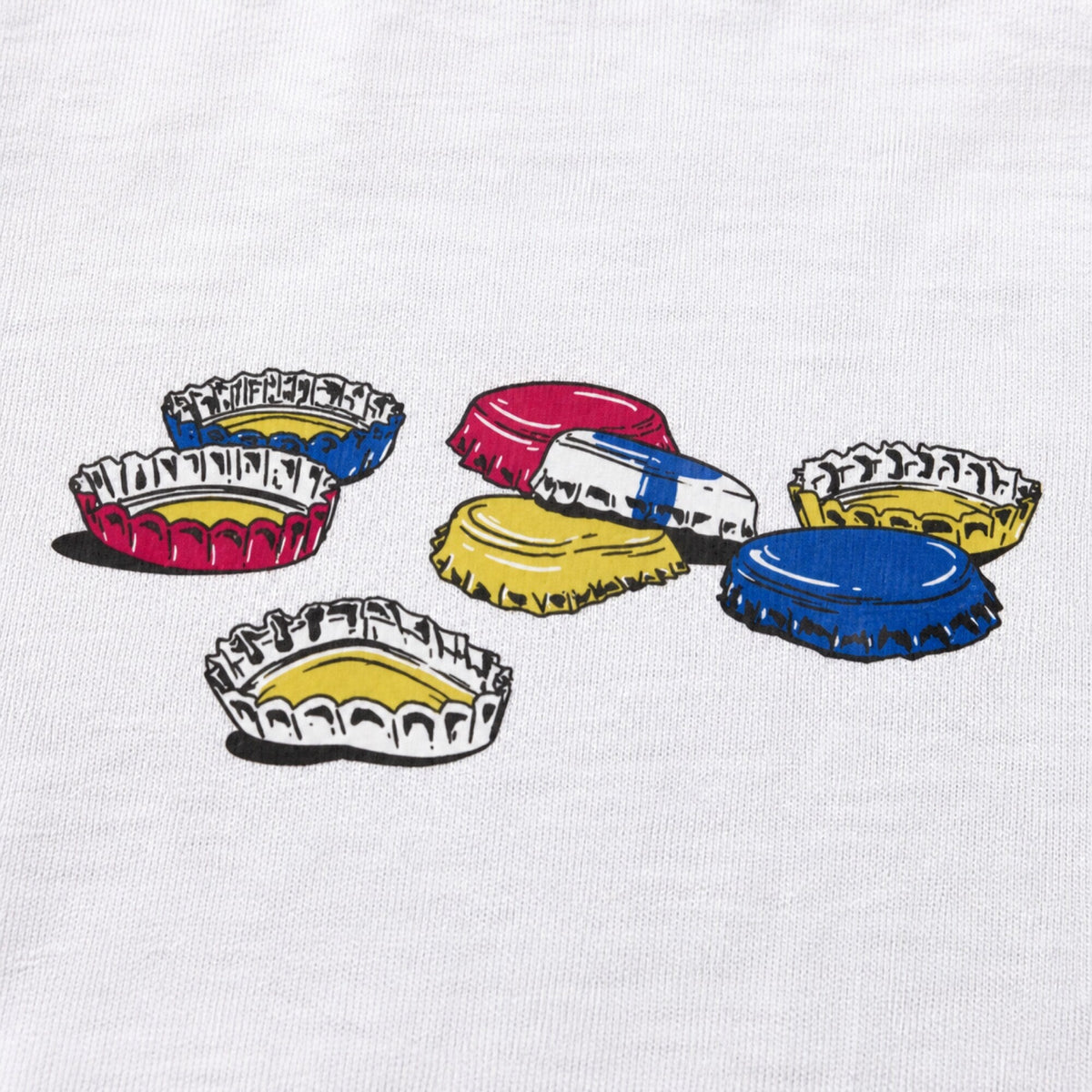 Beer Caps Unisex T-Shirt — print detail close-up