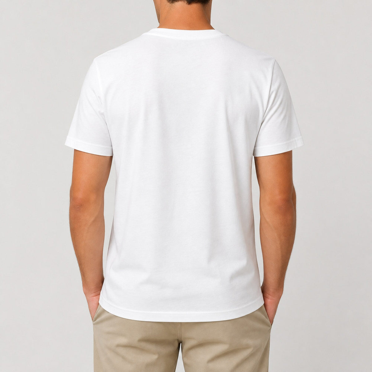 Beer vs Coffee Showdown Tee — worn on model, back