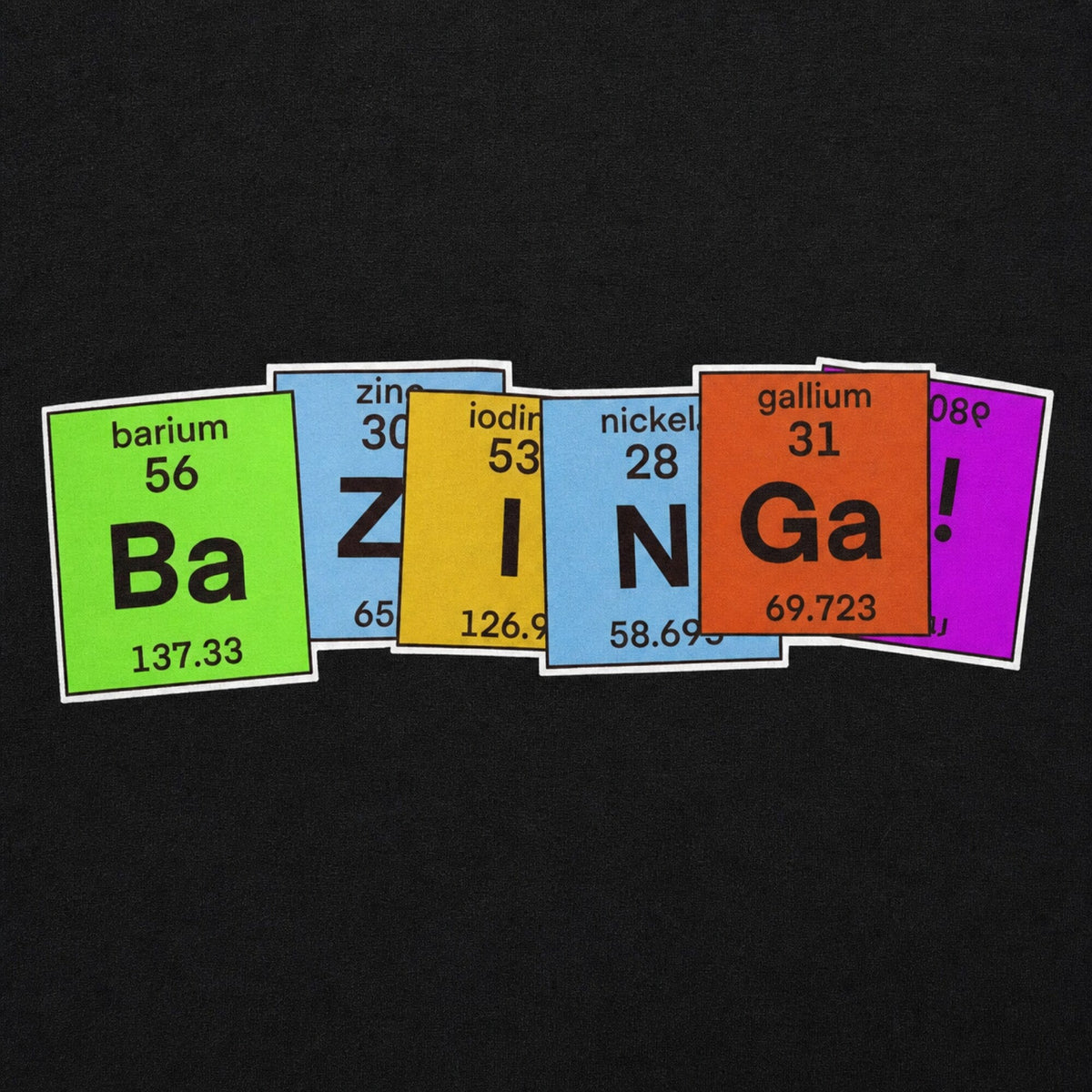 Big Bang Theory Bazinga! Graphic Tee — print detail close-up