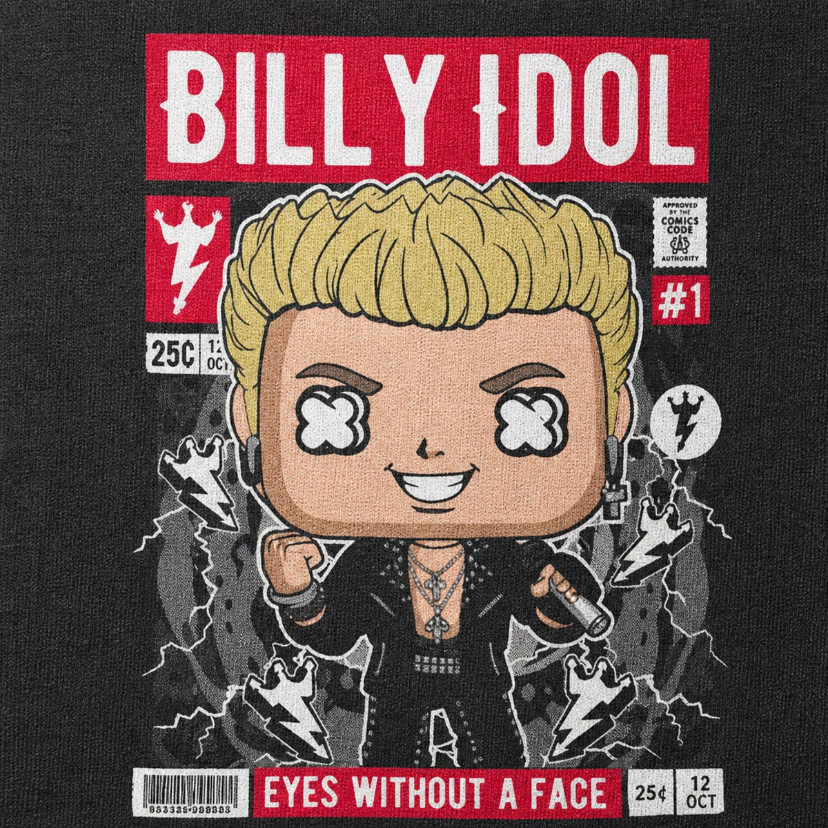 Billy Idol Pop Art Unisex T-Shirt — print detail close-up