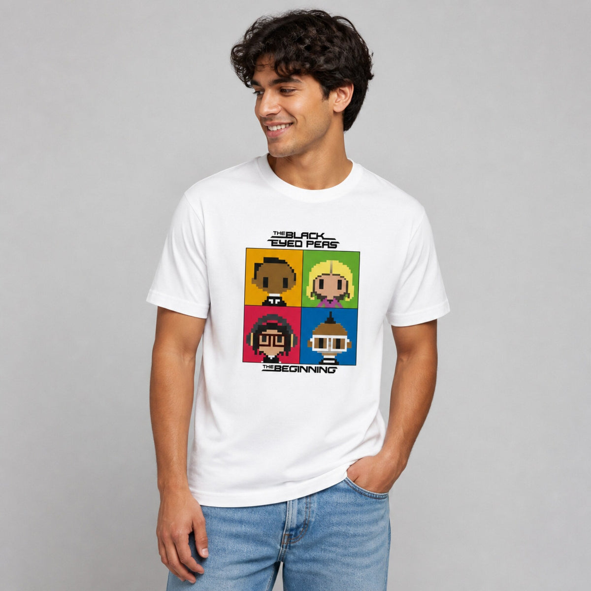 Black Eyed Peas Beat-Blast Unisex Tee — worn on model, front