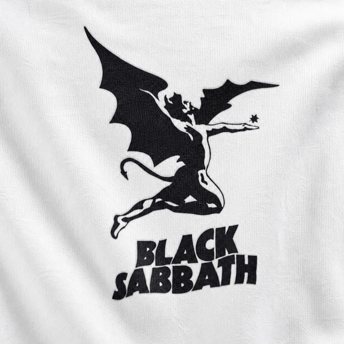Black Sabbath Flying Demon Tee — print detail close-up