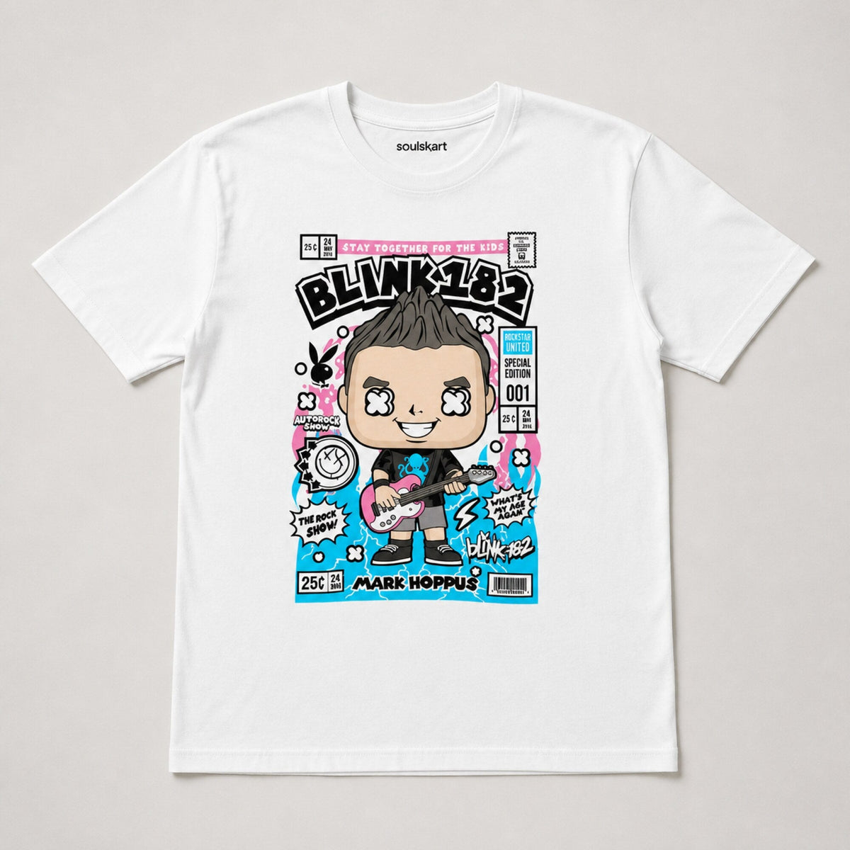 Blink-182 Pop Art Unisex T-Shirt — on hanger