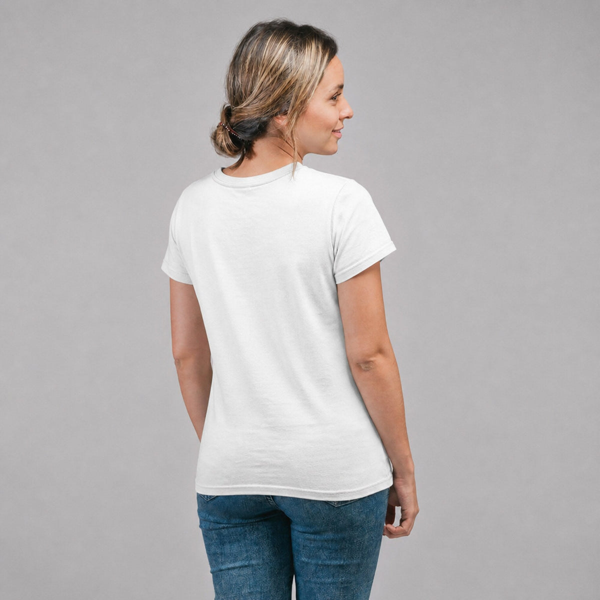 Blood Sweat Beers Unisex T-Shirt — worn on model, back