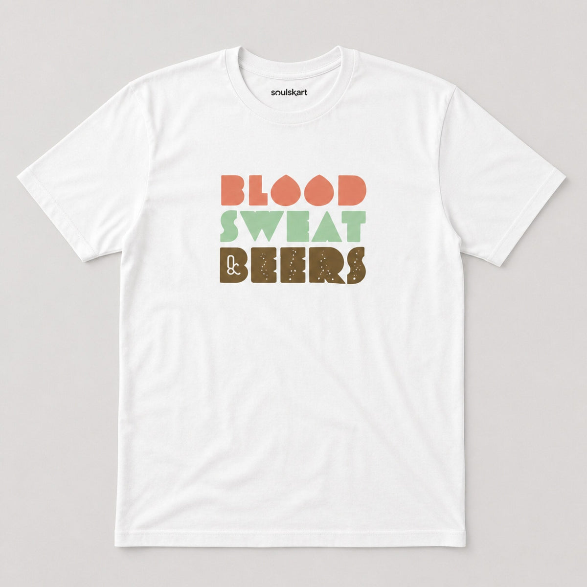 Blood Sweat Beers Unisex T-Shirt — on hanger