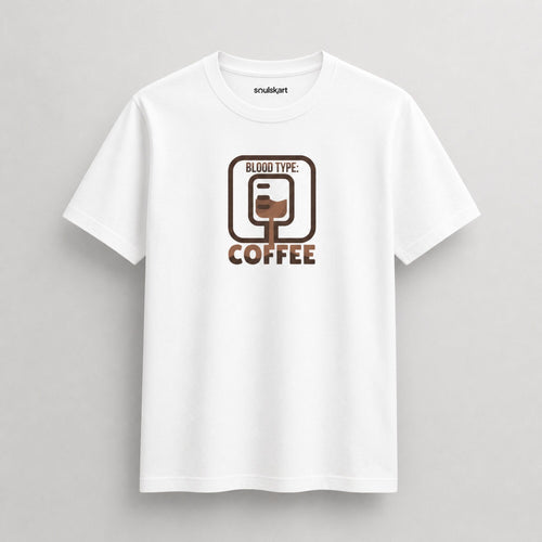 Blood Type: Coffee Unisex Tee — front view
