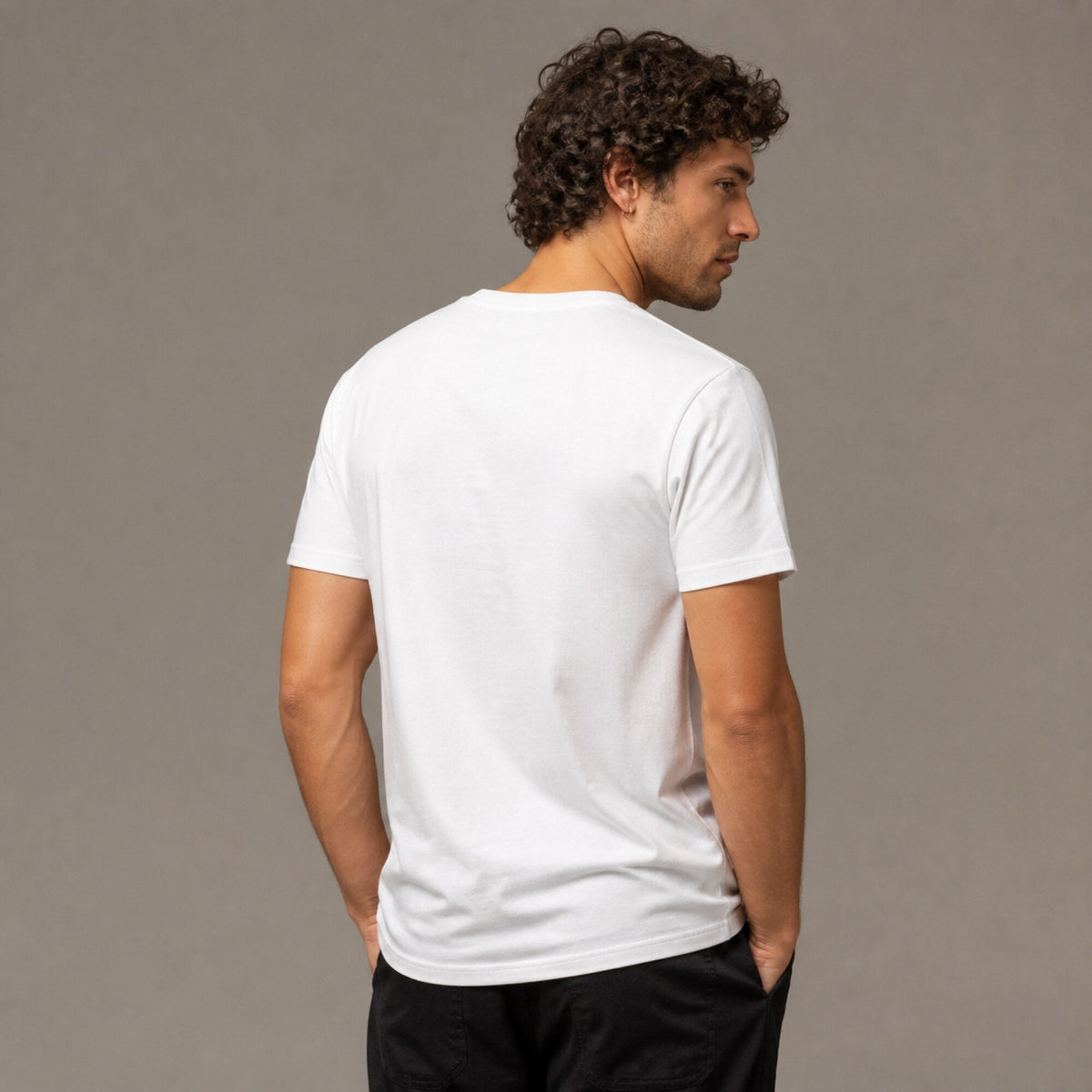 Blood Type: Coffee Unisex Tee — worn on model, back