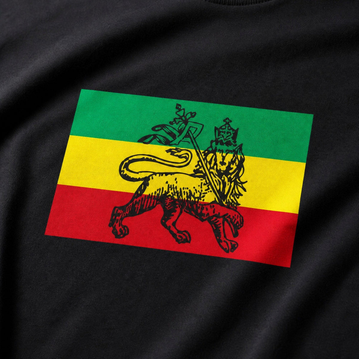 Bob Marley Flag Tee — print detail close-up