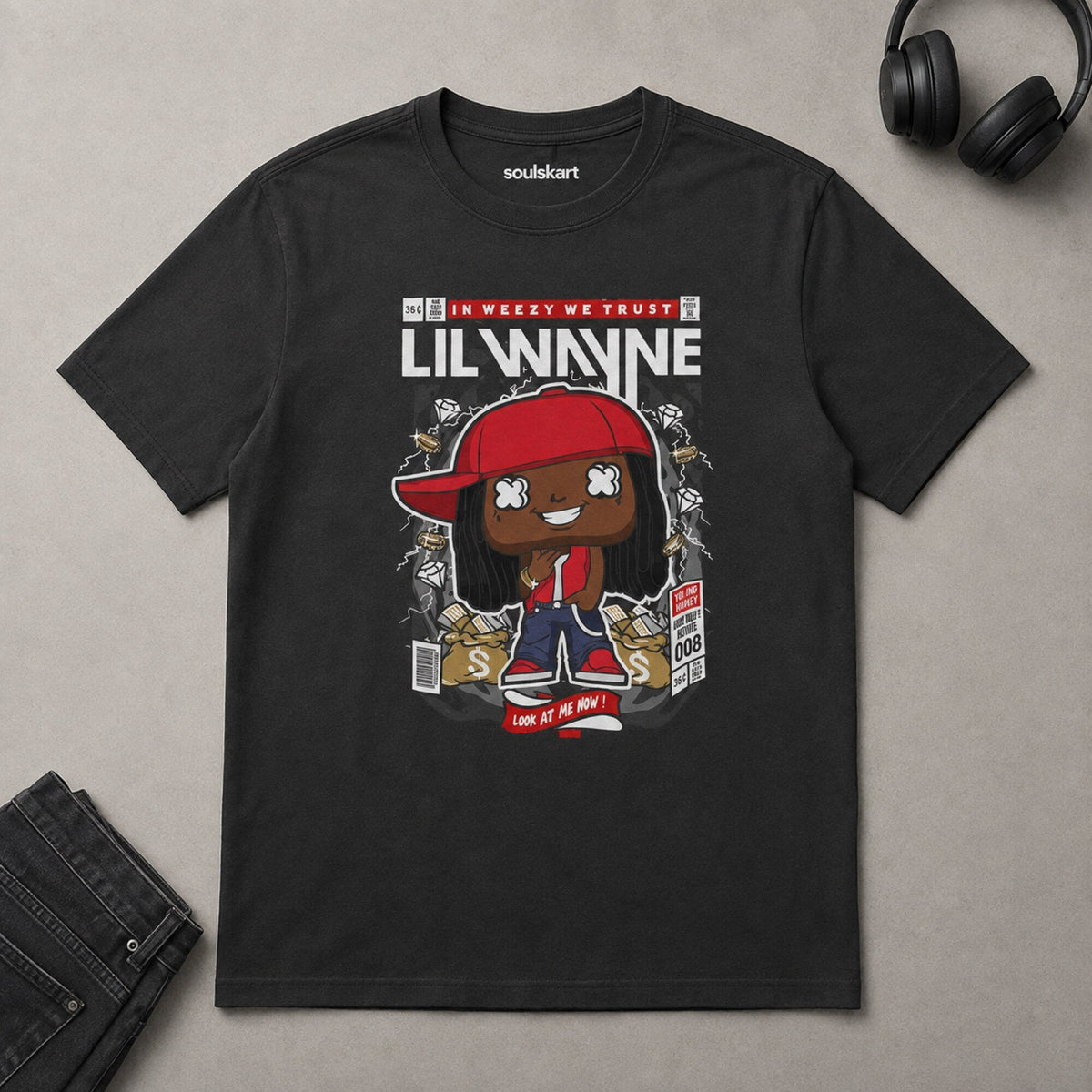 Lil Wayne Pop Art Unisex T-Shirt — on hanger