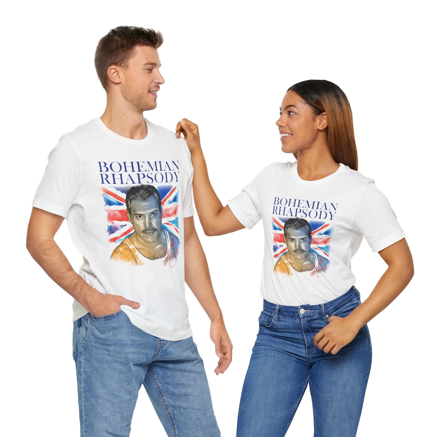 Bohemian Rhapsody Freddie Mercury Inspired Unisex Tee — close-up detail