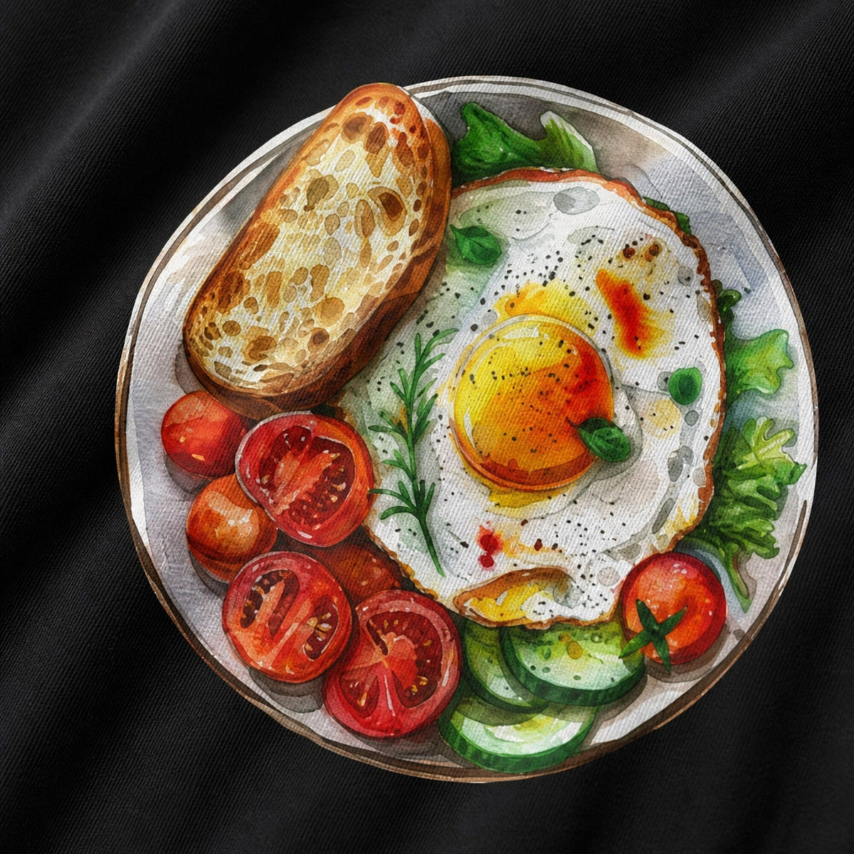 Breakfast Club T-Shirt: All-Day Brunch Vibes — print detail close-up