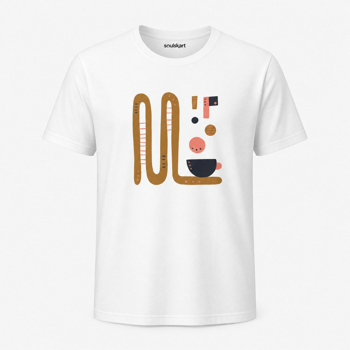 Abstract Coffee Cup Squiggle Tee — front view