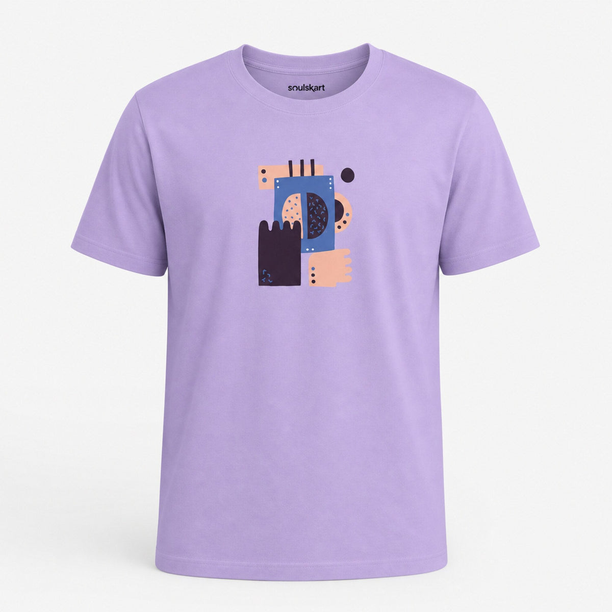 Abstract Coffee Block Print Tee — front view