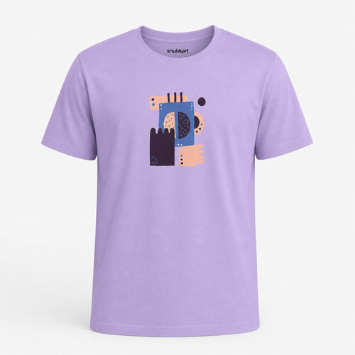 Abstract Coffee Block Print Tee — front view