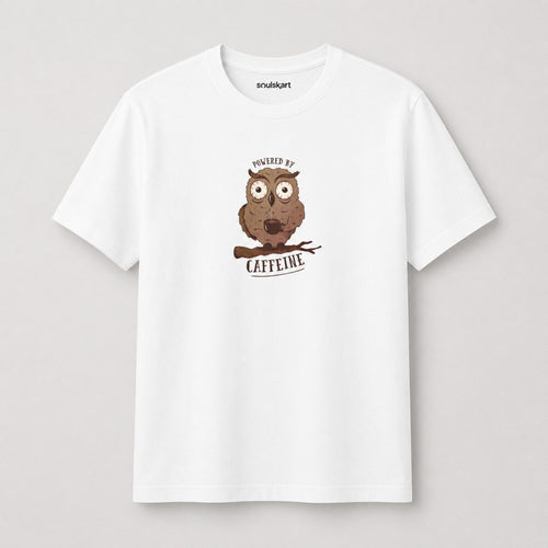 Caffeine-Powered Unisex Tee — front view