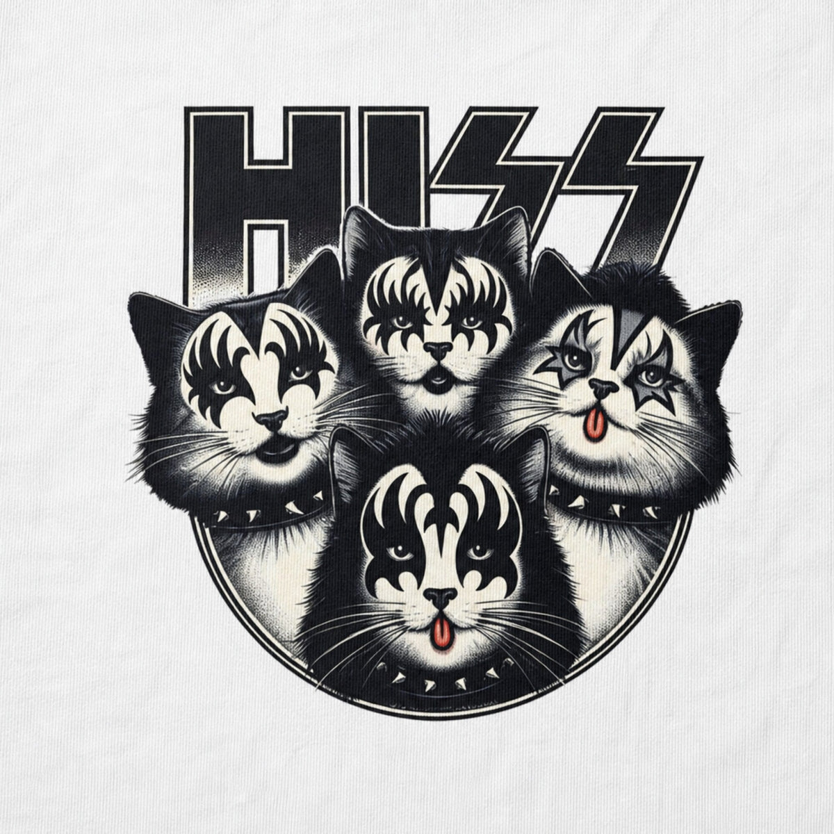 Cat Lovers Hiss T-Shirt — print detail close-up