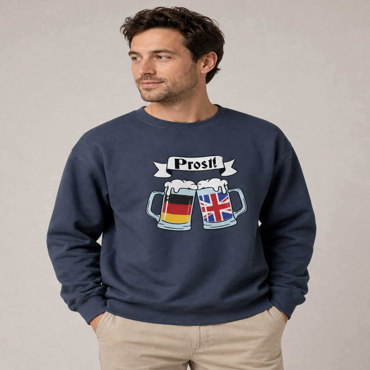 Cheers! Beers Unisex Premium Sweatshirt — worn on model, front