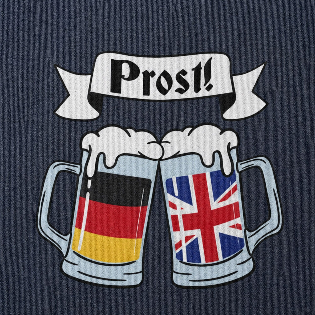 Cheers! Beers Unisex Premium Sweatshirt — print detail close-up