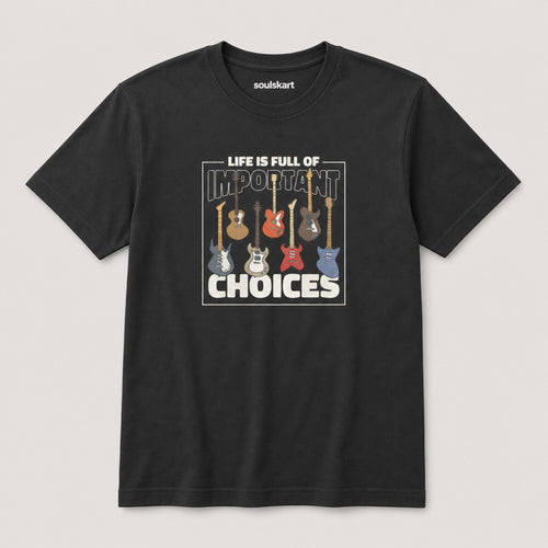 Choose Wisely Electric Guitar Tee — front view