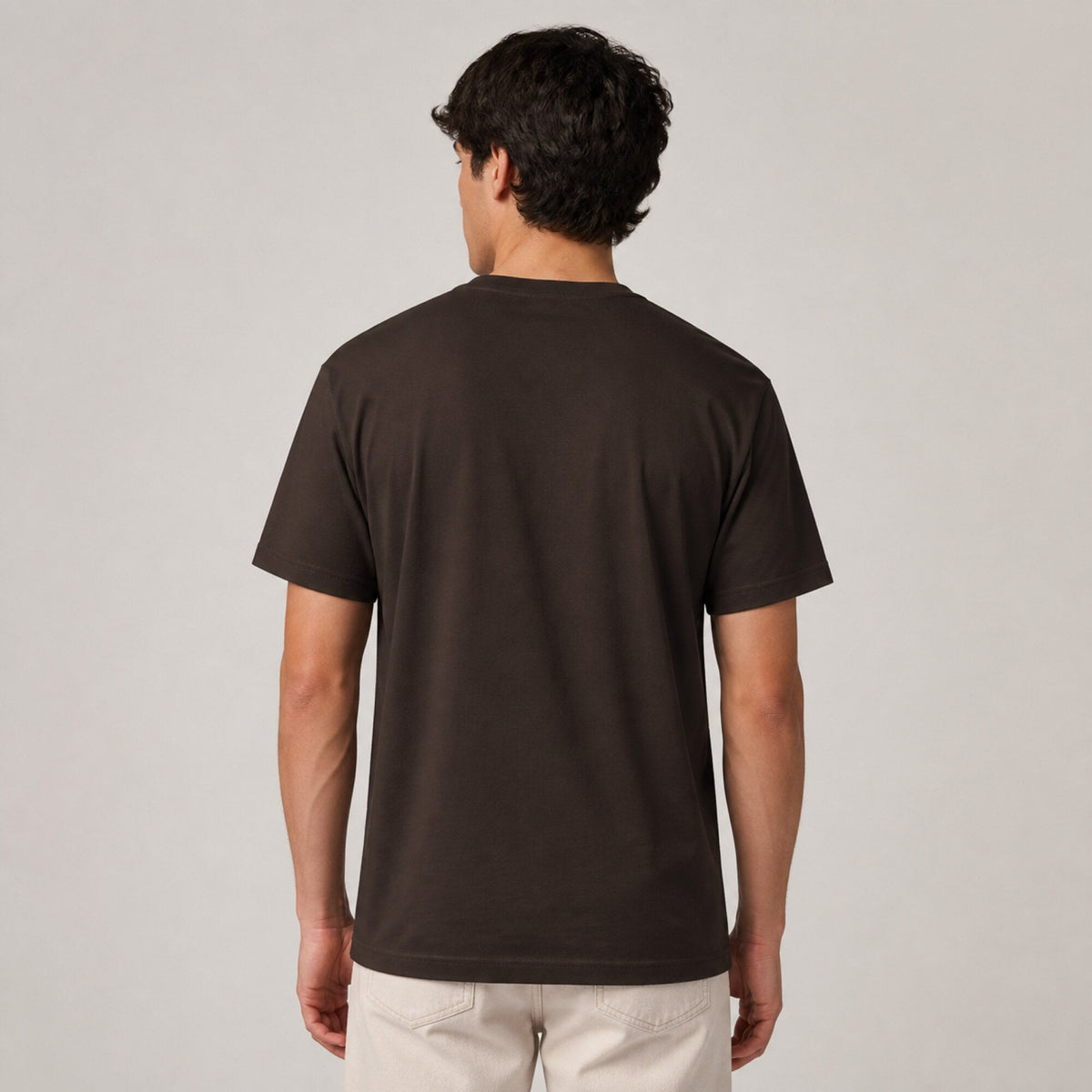 Classic Coffee Print Unisex T-Shirt — worn on model, back