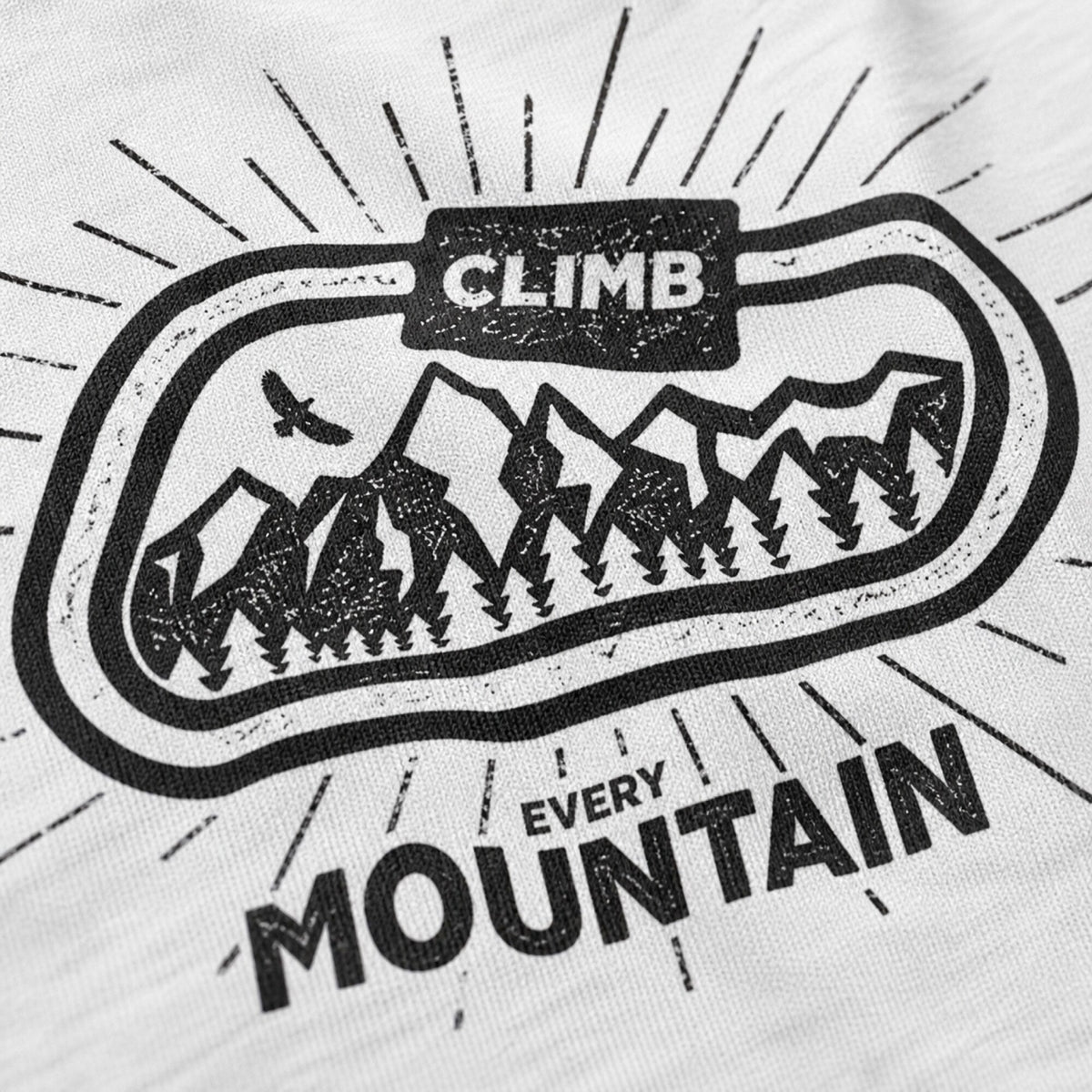 Climb Mountain Unisex T-Shirt — print detail close-up