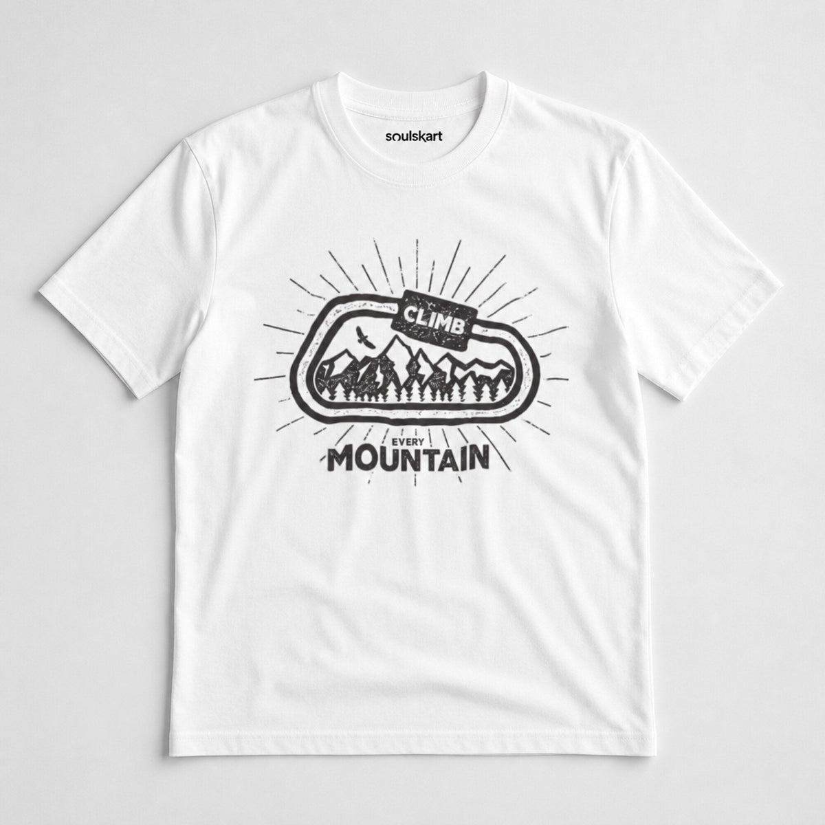 Climb Mountain Unisex T-Shirt — on hanger