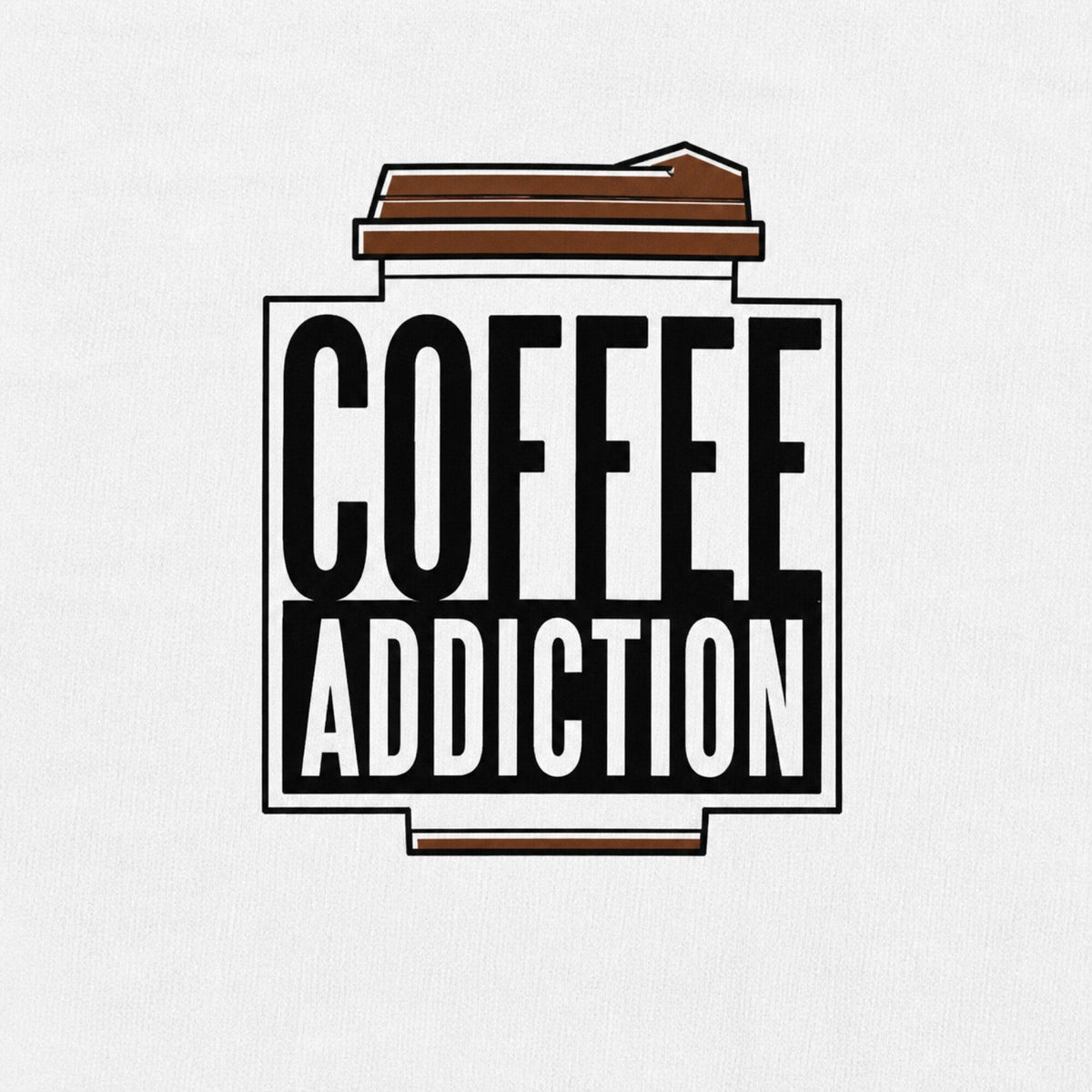 Coffee Addiction Tee — print detail close-up