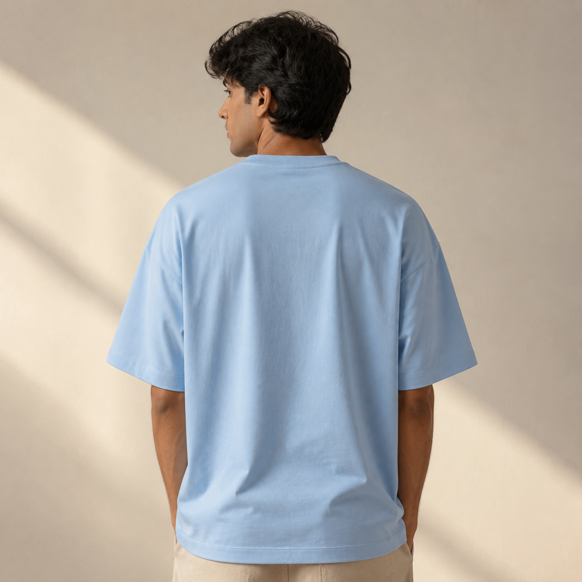 Coffee Machine Print Tee — Sky Blue