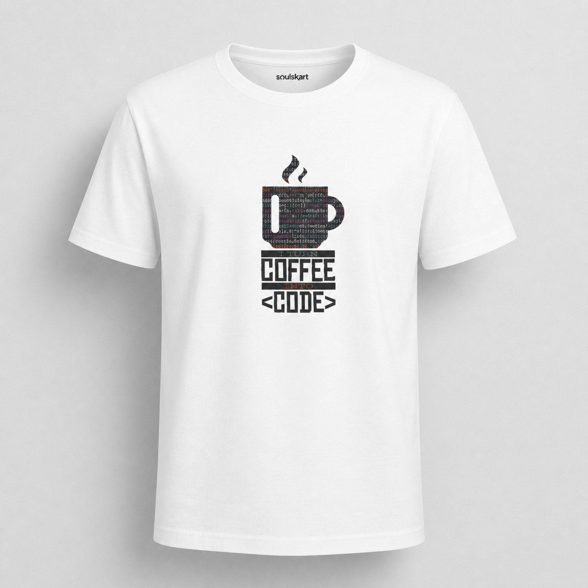 Coffee & Code Unisex Tee — front view