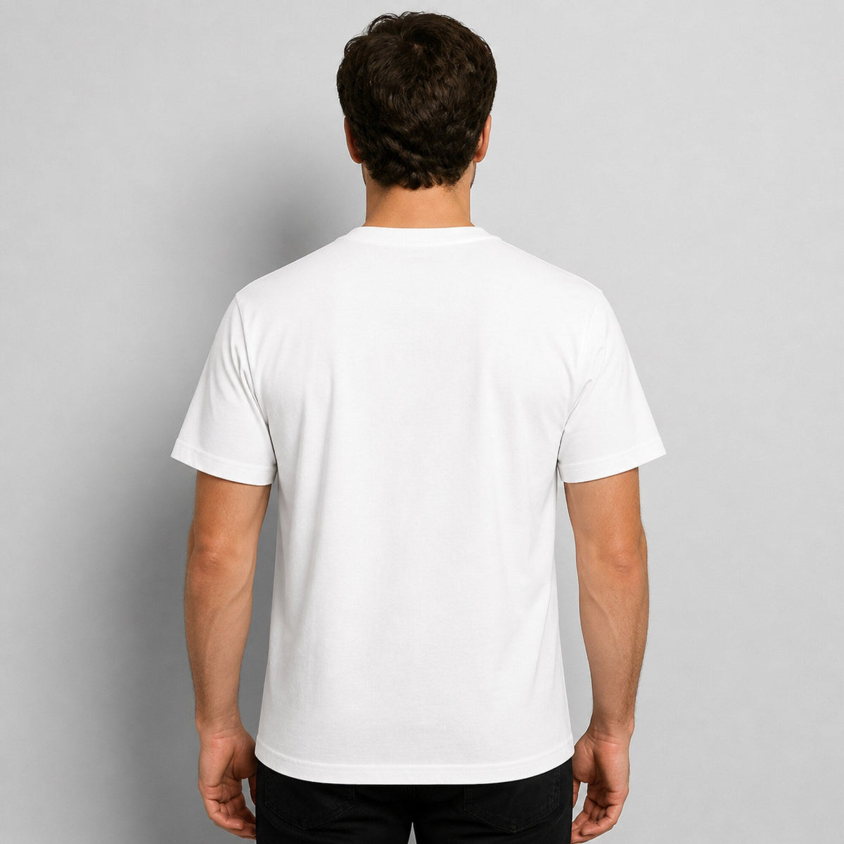 Coffee & Code Unisex Tee — worn on model, back