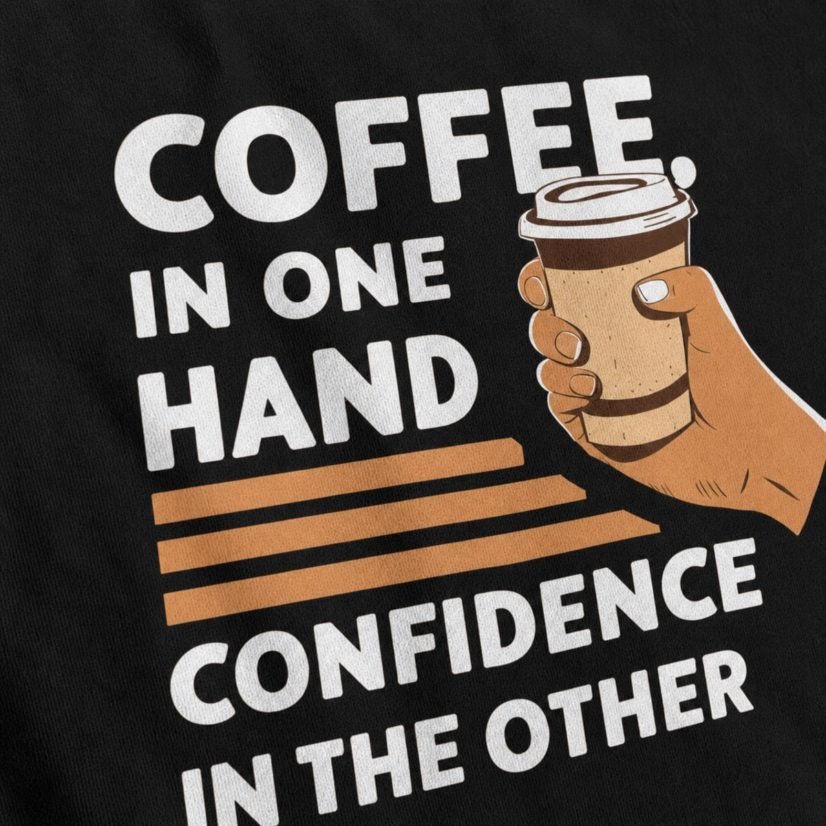 Coffee Confidence Tee — print detail close-up
