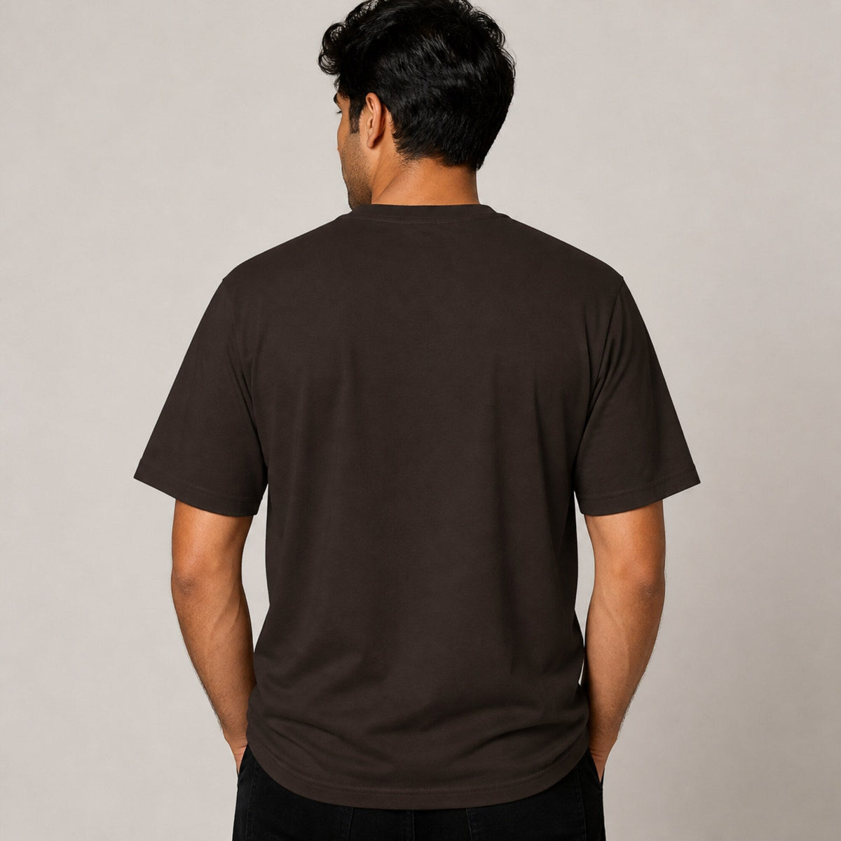 Coffee in One Hand, Confidence in the Other T-Shirt — worn on model, back