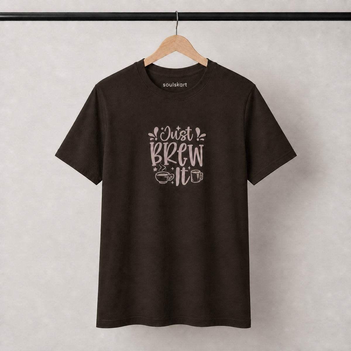 Coffee: Just Brew It Tee — on hanger