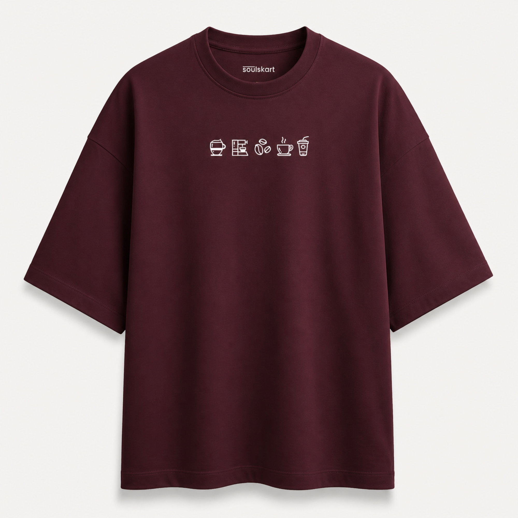 Coffee Loading Puffed Print – Slouch Oversized T-Shirt