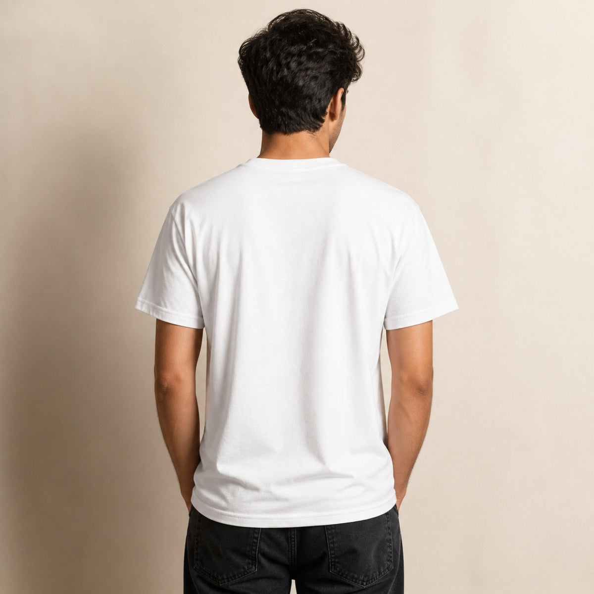 'Wait! Need Coffee First' Coffee Lover Tee — worn on model, back