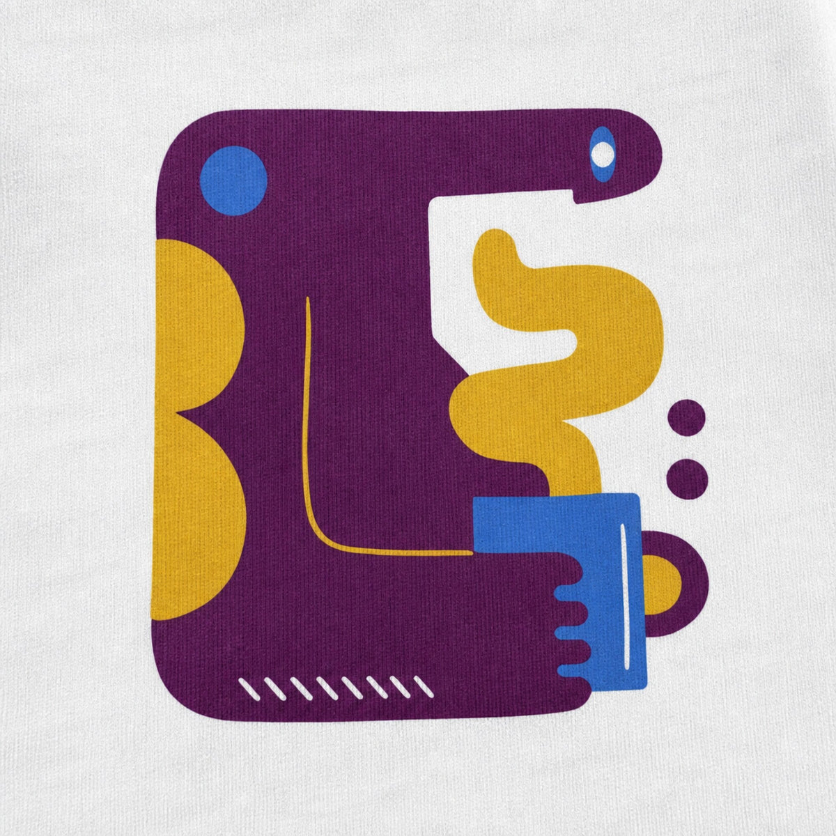 Coffee Lover's Dream Abstract Tee — print detail close-up